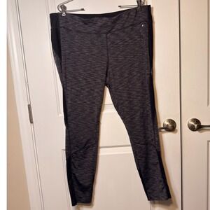 Avia Womens XXL Space Dye Athletic Leggings Gray Black RH6M030B Workout Pants